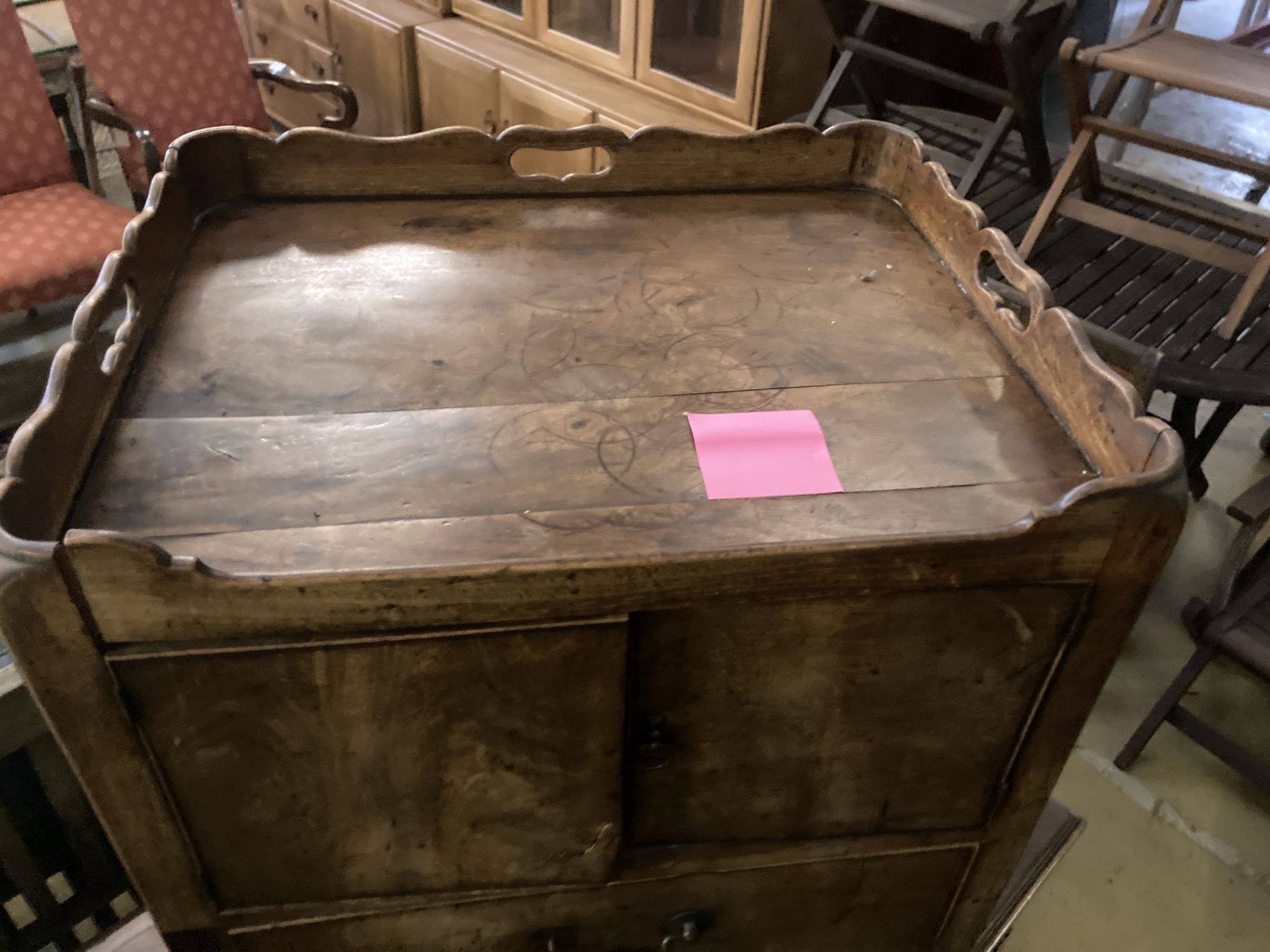 A George III mahogany night table, width 58cm depth 45cm height 74cm